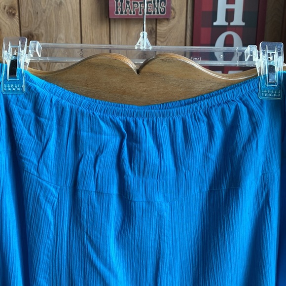 Ruby Rd turquoise linen like maxi skirt. Size:14 - Picture 3 of 5